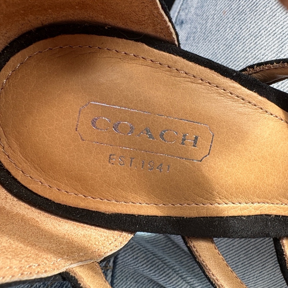 Coach Lavania black suede cage gladiator sandals - Picture 6 of 17